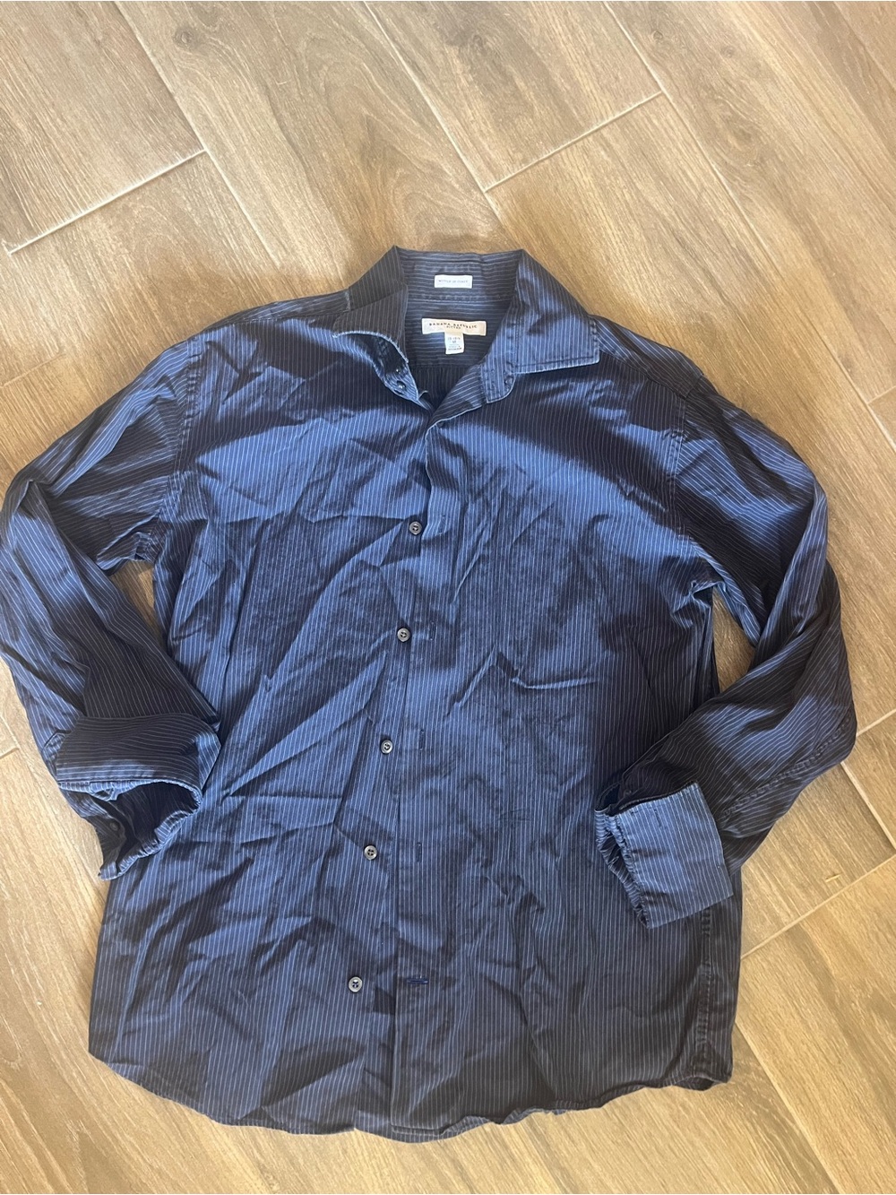 Banana Republic Navy Blue Pinstripe Dress Shirt